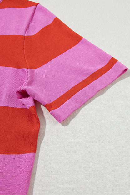 Threaded Pear Alisson Striped Knitted Top