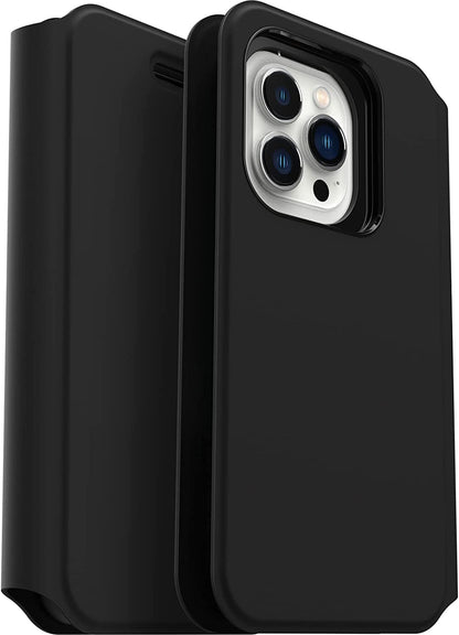 Otterbox Strada via Case for Iphone 13 Pro, Shockproof, Drop Proof, Slim, Soft Touch Protective Folio Case with Card Holder, 2x Tested to Military Standard, Black