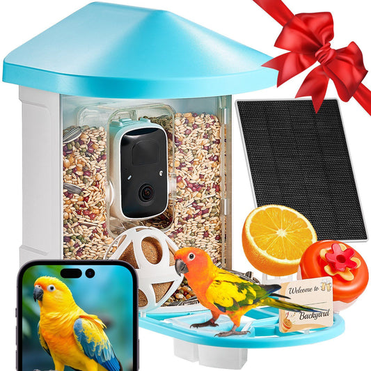 VEVOR Smart Bird Feeder with Camera 2K HD AI Identify Bird Species Auto Capture - Multicolor 1
