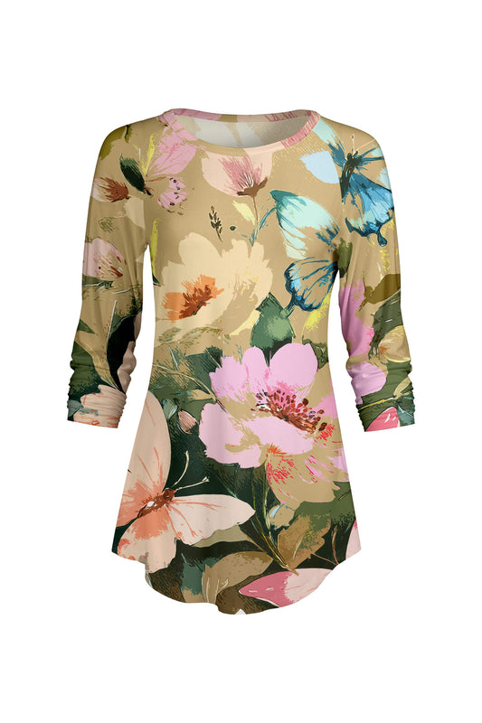 Orange & Peach Floral Print-