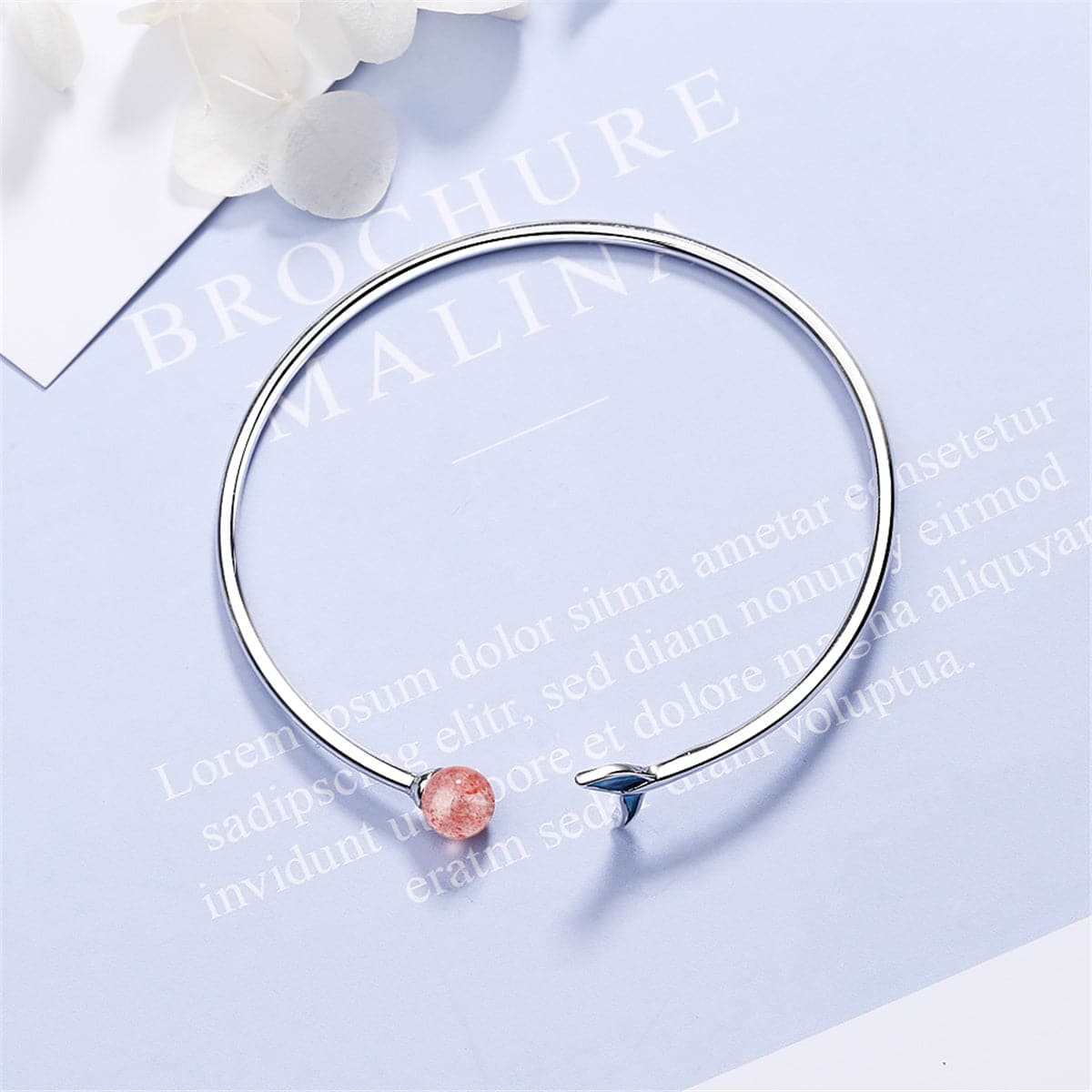 Strawberry Red Crystal & Silvertone Fish Tail Cuff