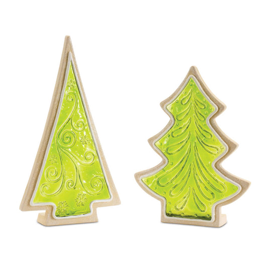 Melrose International Frosted Cookie Pine Tree (Set of 2)