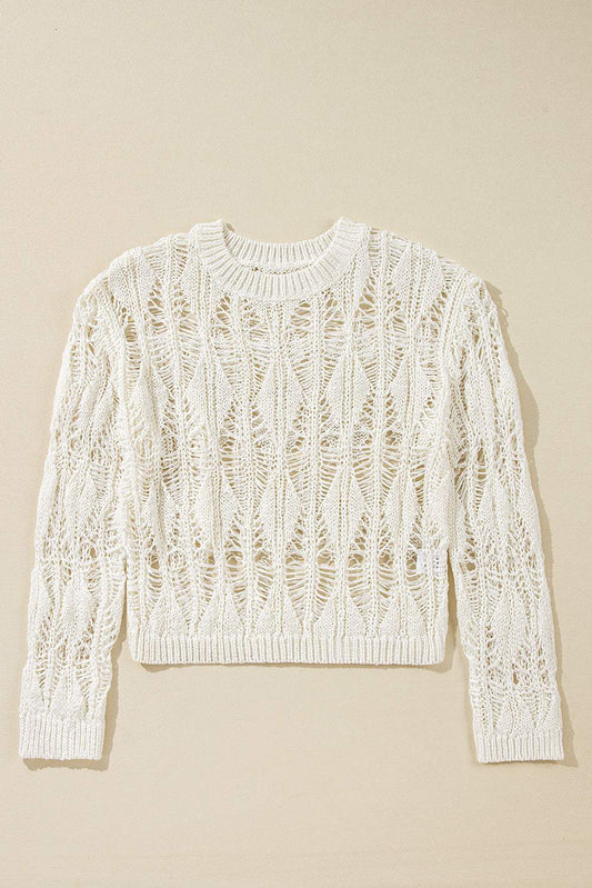 Threaded Pear Olivia Crochet Loose Fit Sweater