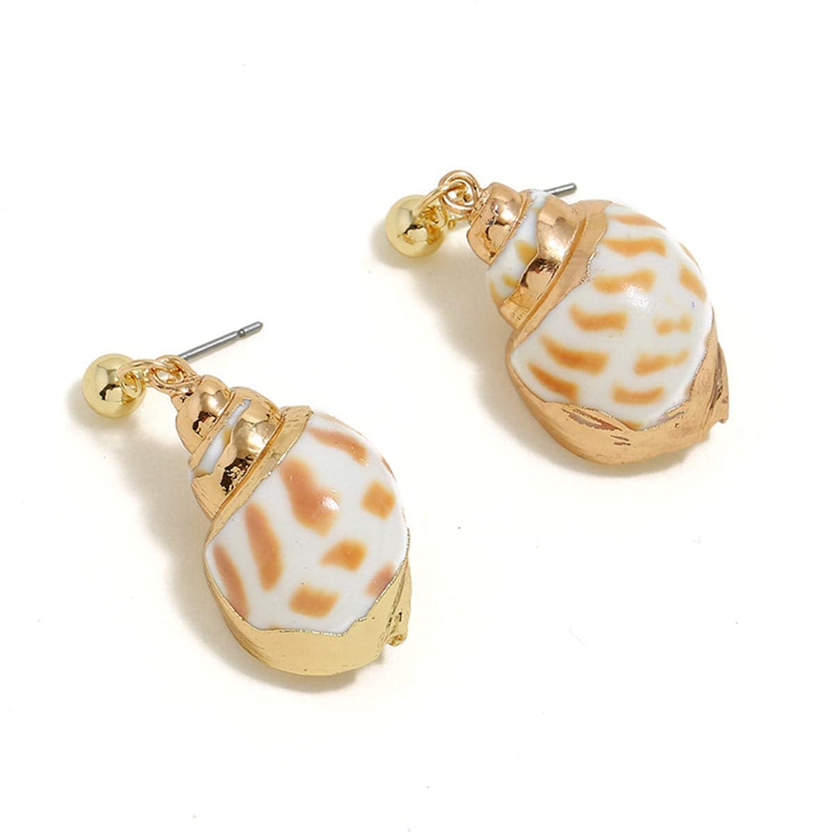 Shell & Goldtone Drop Earrings-1