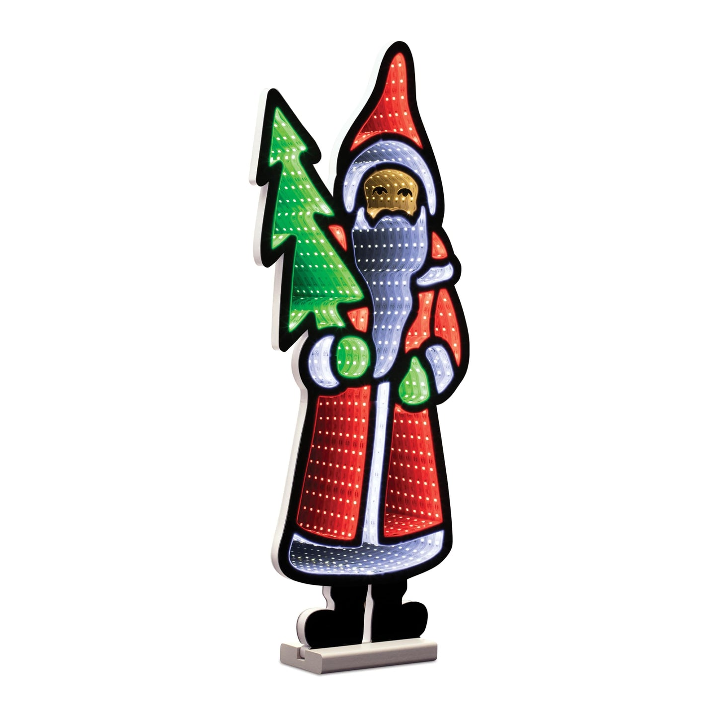 Melrose International Santa with Pine Tree Ekkolight 23.5"H