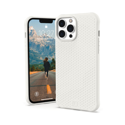 Urban Armor Gear [U by Uag Designed for Iphone 13 Pro Max Case White Marshmallow Dot Slim Fit Lightweight Stylish Pattern Impact Resistant Antimicrobial Protective Phone Cover, [6.7 Inch Screen]