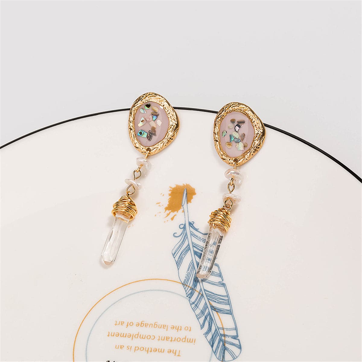 Crystal & Goldtone Freeform Wrapped Drop Earrings