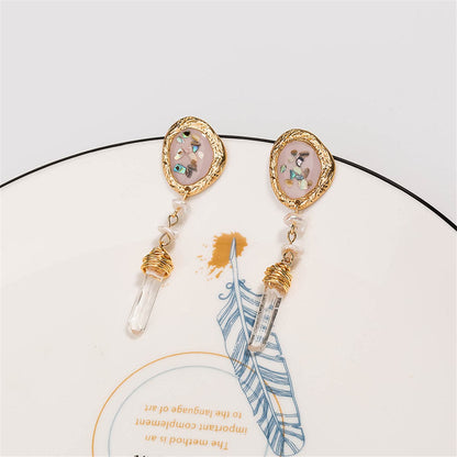 Crystal & Goldtone Freeform Wrapped Drop Earrings