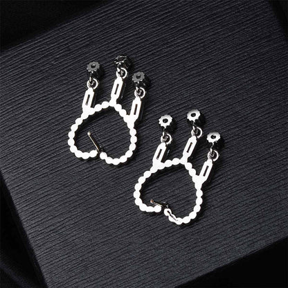 Cubic Zirconia & Silvertone Open Heart Tassel Drop Earrings