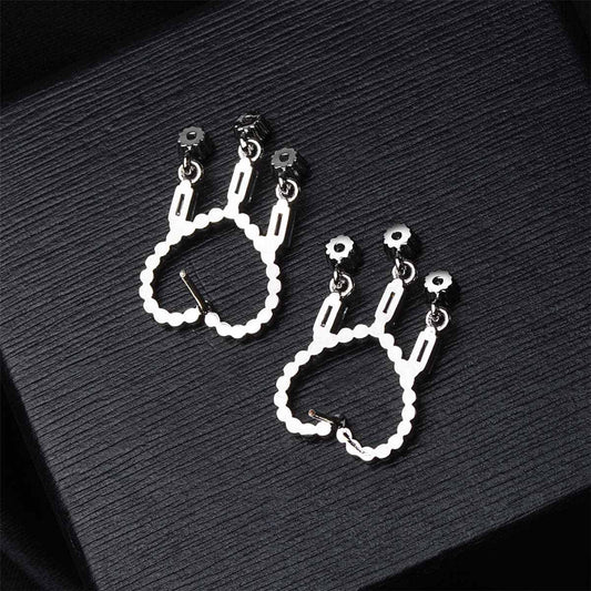 Cubic Zirconia & Silvertone Open Heart Tassel Drop Earrings