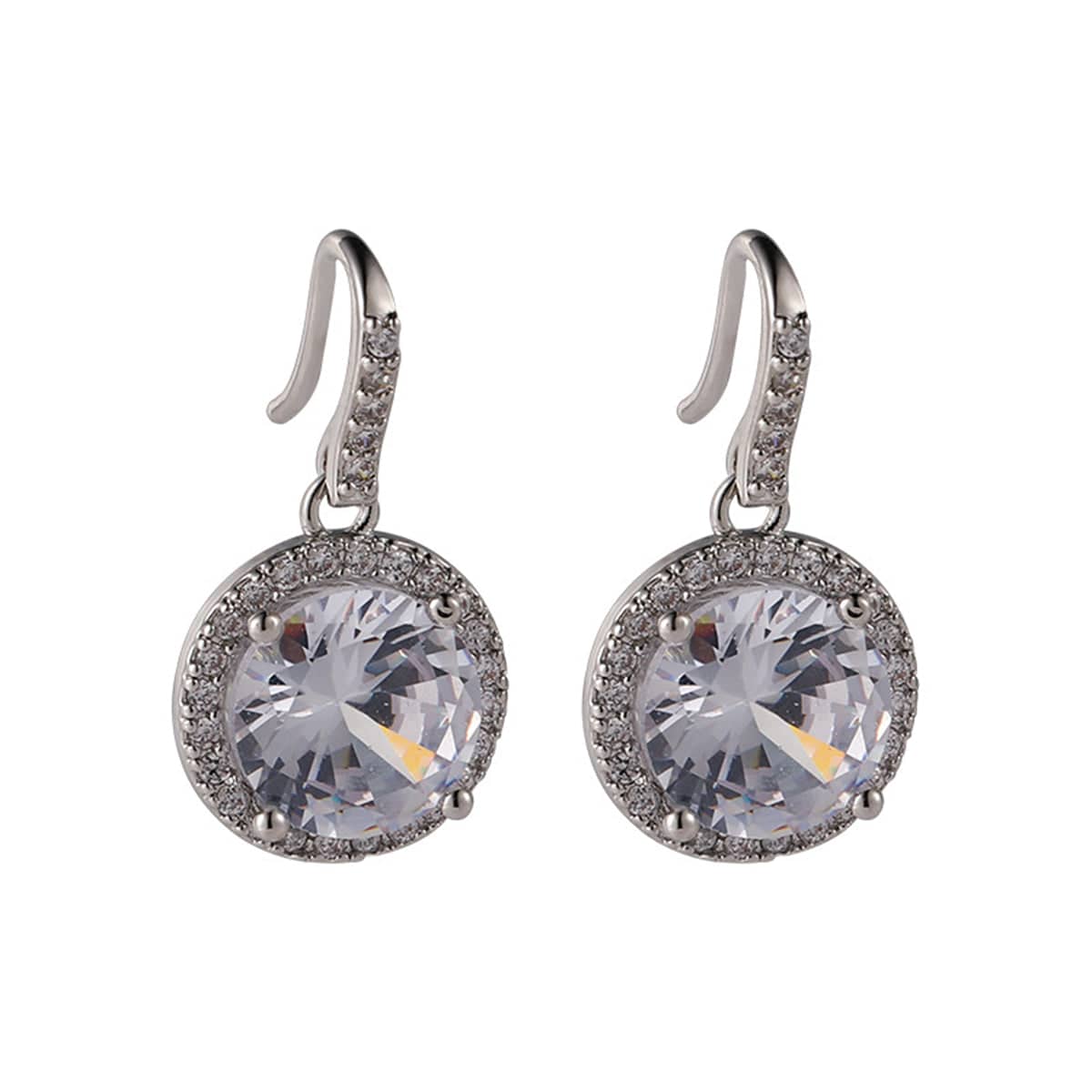 Sk Clear Crystal & Cubic Zirconia Hola Drop Earrings