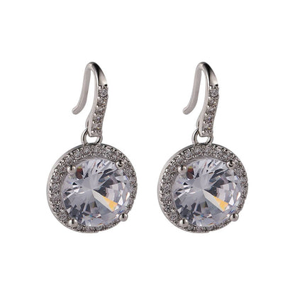 Sk Clear Crystal & Cubic Zirconia Hola Drop Earrings