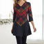 Red & Navy Diagonal Plaid Holiday Tunic