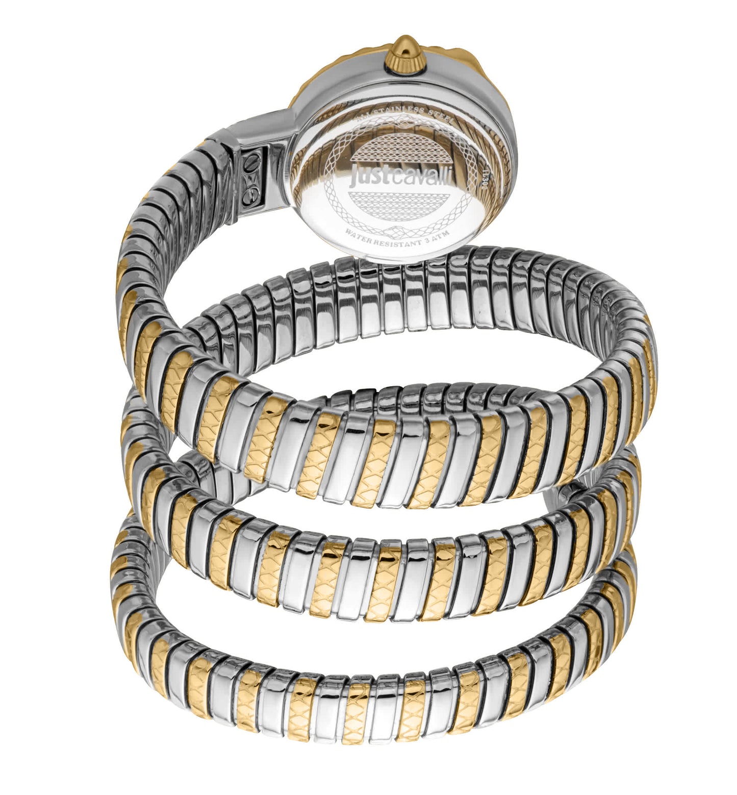 Jc1l302m0055 Just Cavalli Enchanting Women’s Two Tone Gold & Silver Snake Watch