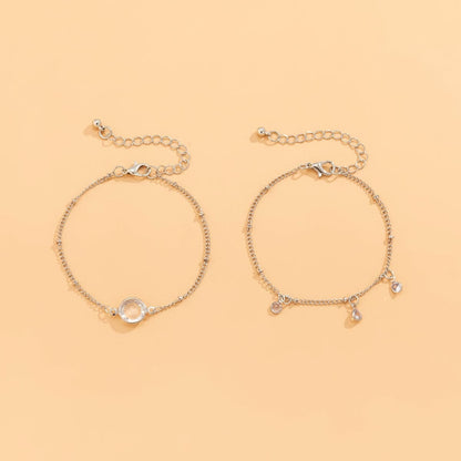 Crystal & Silvertone Station Bracelet Set