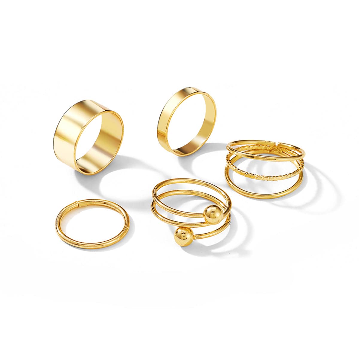 Goldtone Bypass & Layered Ring Set