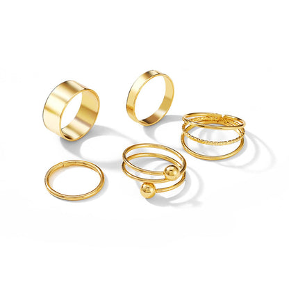 Goldtone Bypass & Layered Ring Set