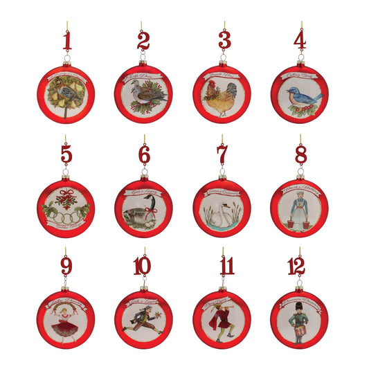 Melrose International Twelve Days of Christmas Ornament (Set of 12)