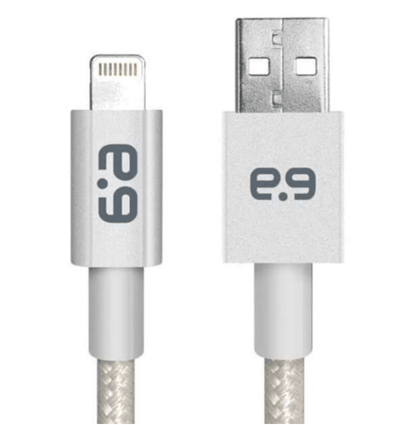 Pure Gear Braided Metallic Charge-Sync Cable for Apple Lightning Devices, Usb-A to Lightning - 10 Ft.