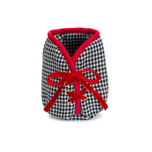 Melrose International Houndstooth Christmas Tree Pot Cover 5"H