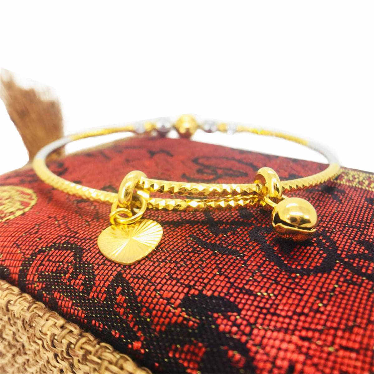 Two-tone Adjustable Charm Bangle