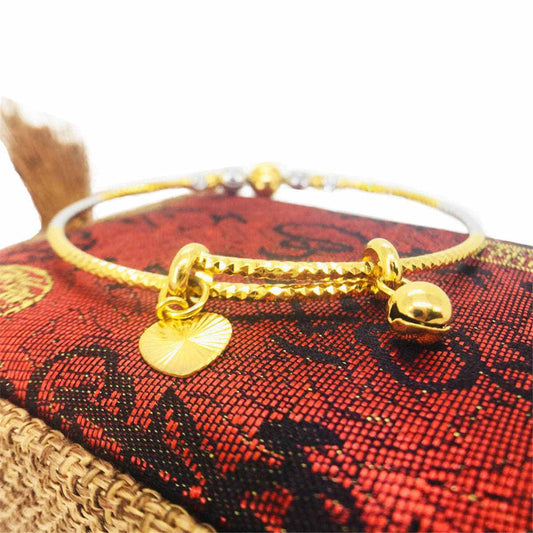 Two-tone Adjustable Charm Bangle