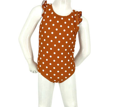 Marina West K4708 Kids One-Piece Swimsuit (Brick/White Dot)