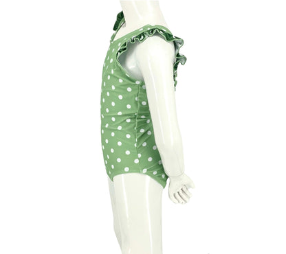 Marina West K4708 One Piece Swimsuit (Mint Wht Dot)