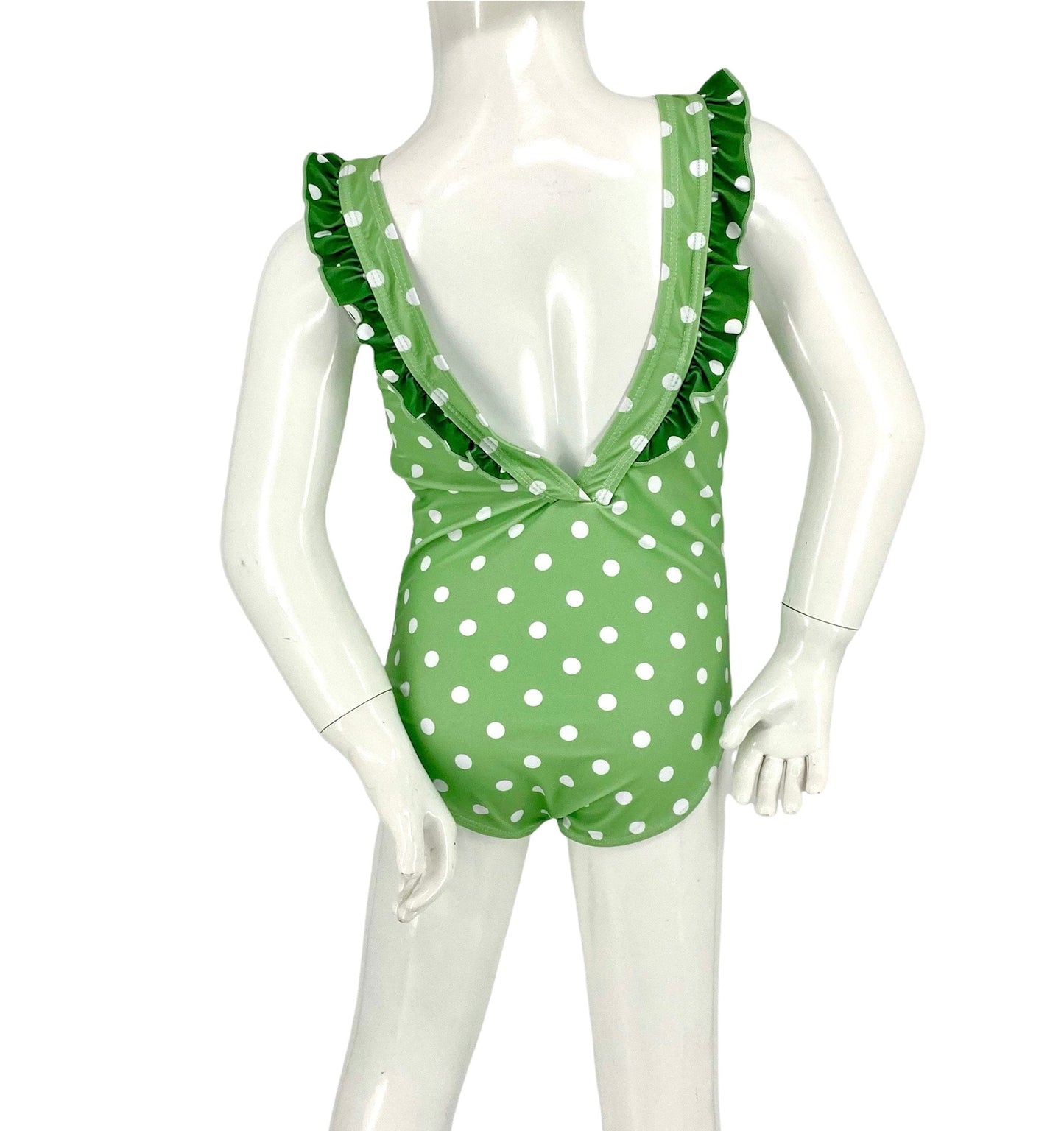 Marina West K4708 One Piece Swimsuit (Mint Wht Dot)