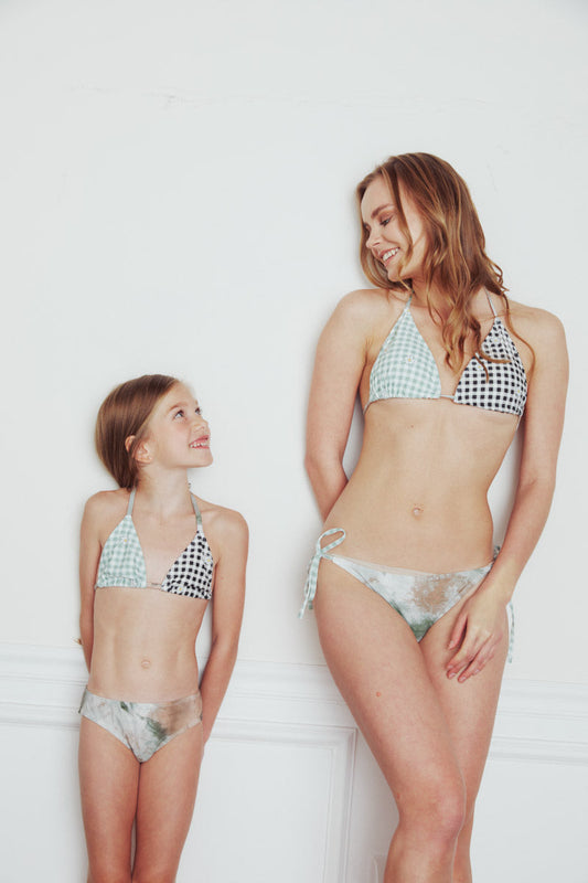 Marina West Triangle Top Tie Side Bikini Set (B2804) - Zaha Tie dye