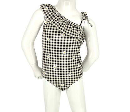 Marina West B2808 Bikini Set (Gingham Daisy Black)