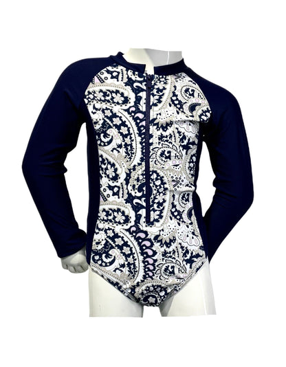 Marina West K4802 Kids One-Piece Rash Guard Swimsuit (Paisley)