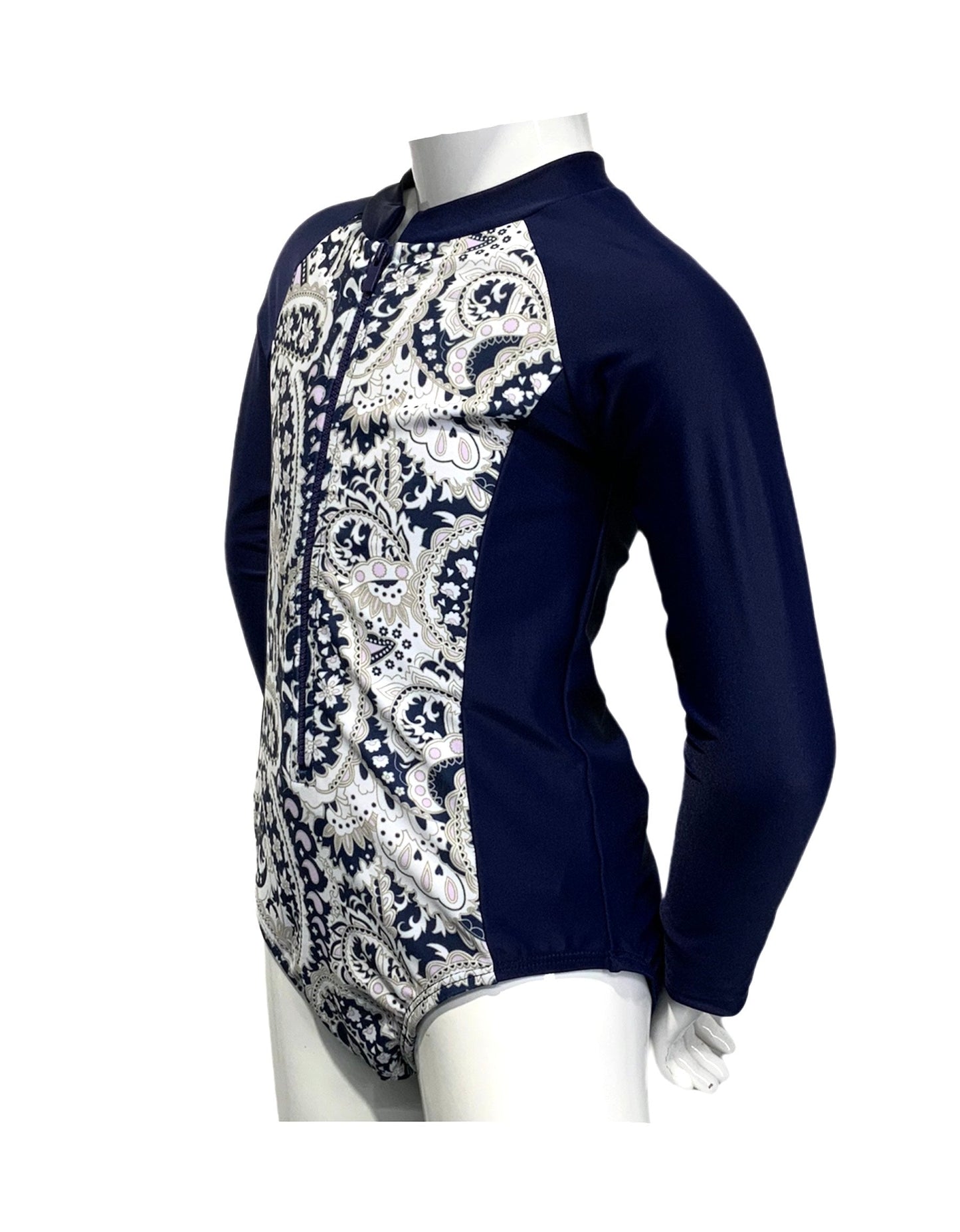 Marina West K4802 Kids One-Piece Rash Guard Swimsuit (Paisley)