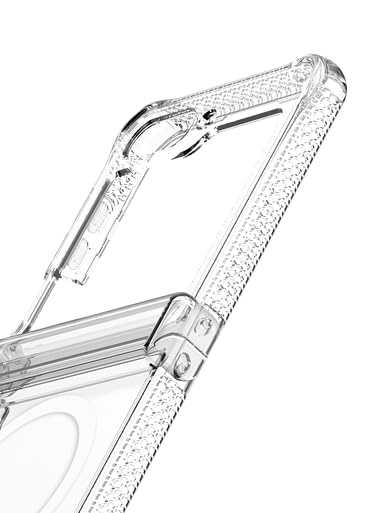 Itskins Hybrid R // Clear Compatible with Galaxy Z Flip5, Magnetic Protective Phone Case, Compatible with Magsafe, Slim Hybrid Case, Anti-Yellowing, Military Shockproof Cover - Transparent…