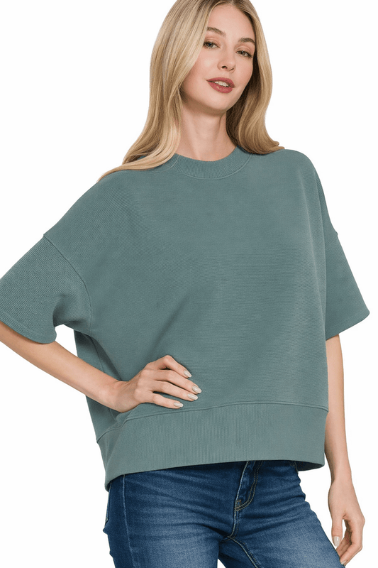 Stella B. Clothing Blair Favorite Round Neck Ribbed Spring Top