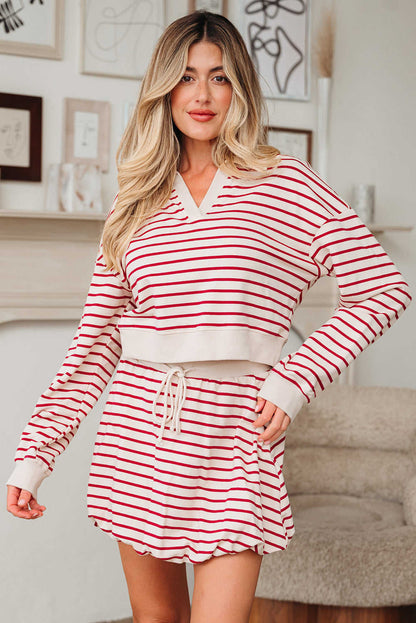 Zahra and Bubble Mini Skirt Set - Red Stripe / L - 12/14
