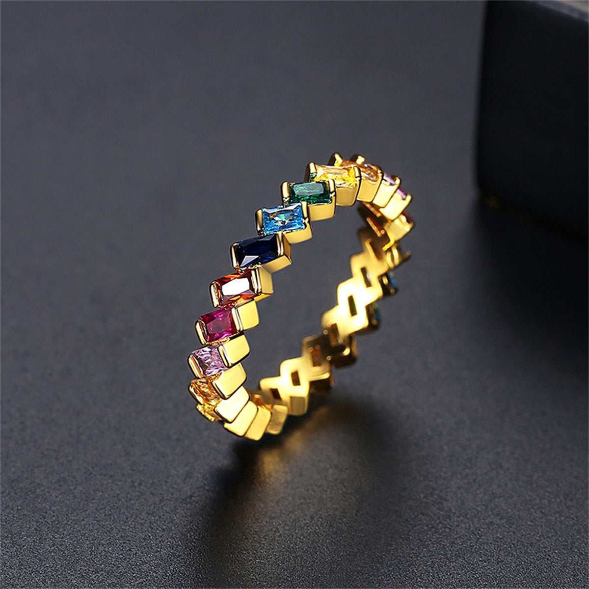 Multicolor Crystal & Goldtone Band