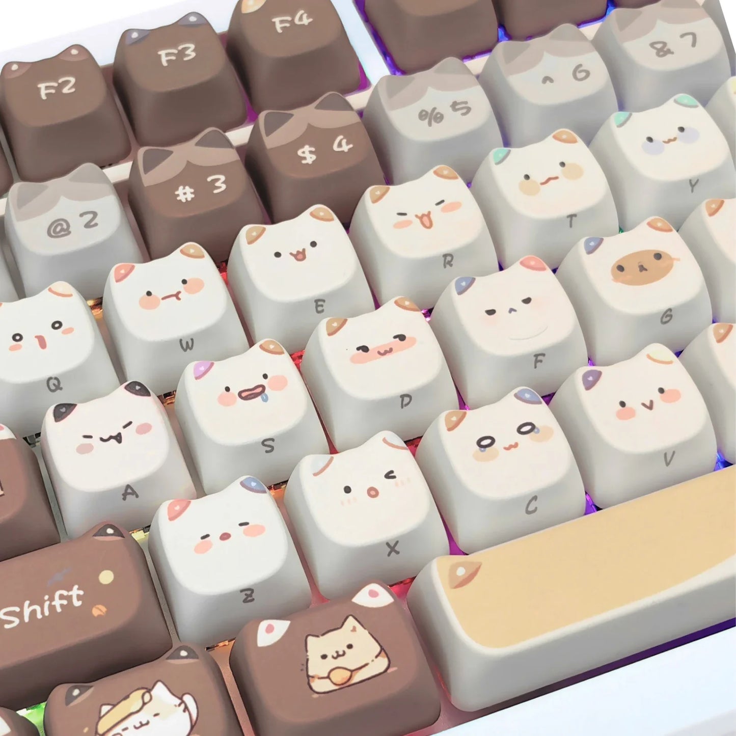 Kawaii Cat Keyboard Keycaps Set-