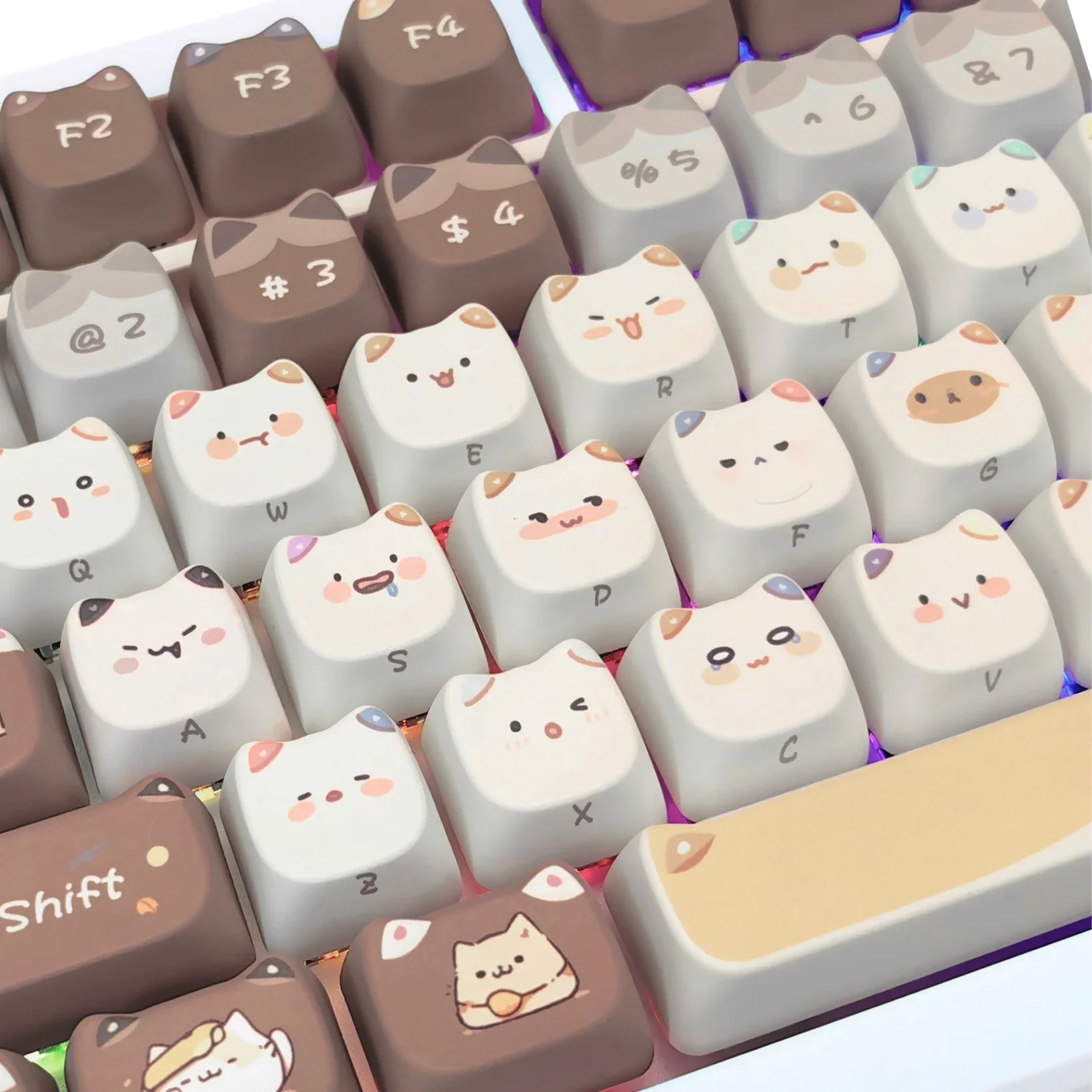 Kawaii Cat Keyboard Keycaps Set-