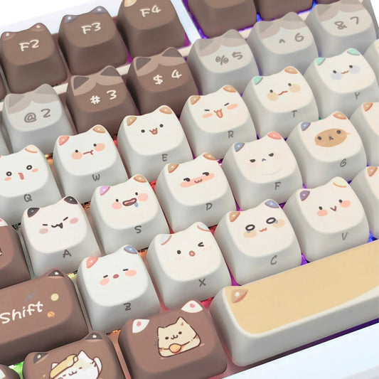 Kawaii Cat Keyboard Keycaps Set-