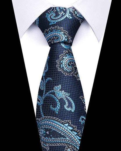 Midnight Blue with Aqua Paisley-