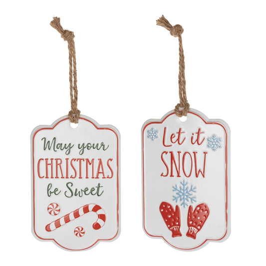 Melrose International Holiday Sentiment Tag Ornament (Set of 12)