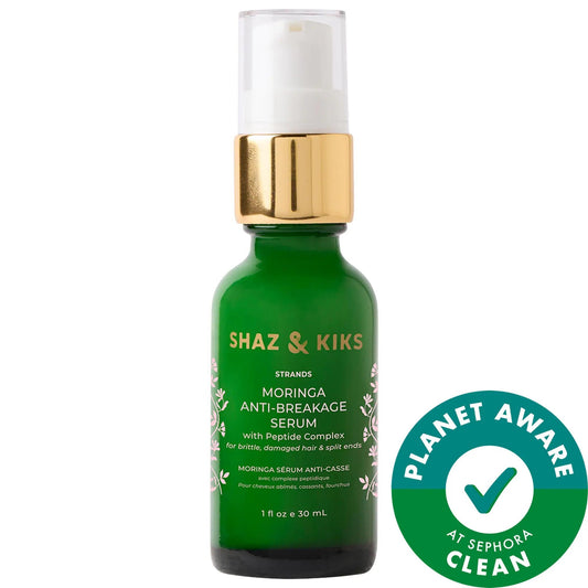 SHAZ & KIKS Moringa Anti-Breakage Hair Serum: Peptide Complex for Frizz Reduction & Damage Repair - Vegan, Ayurvedic Oil Treatment
