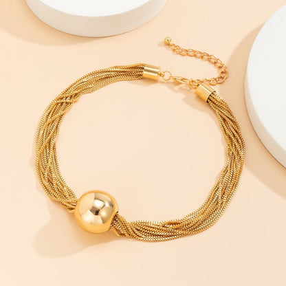 Goldtone Ball Mutli-Chain Collar Necklace Necklace