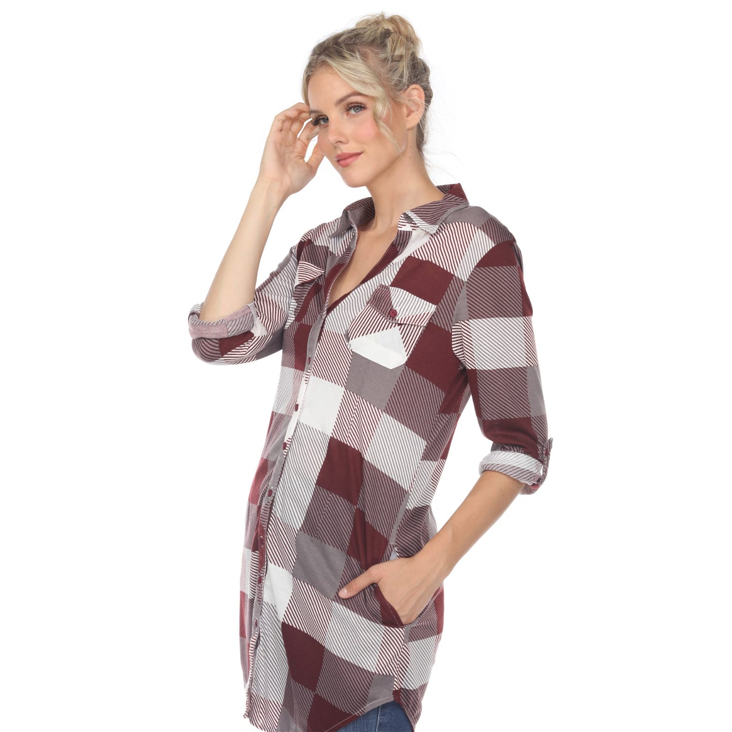 Burgundy White-