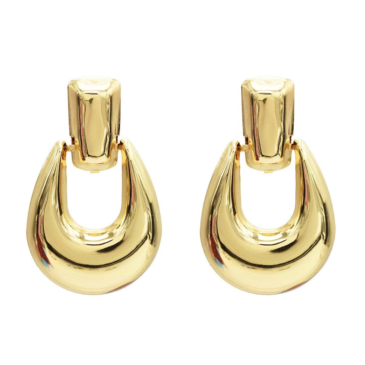 Goldtone Door Catch Drop Earrings