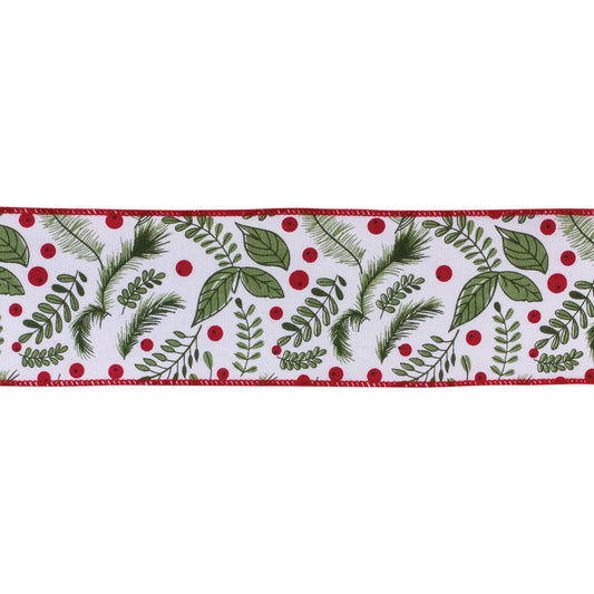 Melrose International Holiday Foliage Ribbon 4" x 10 yds.
