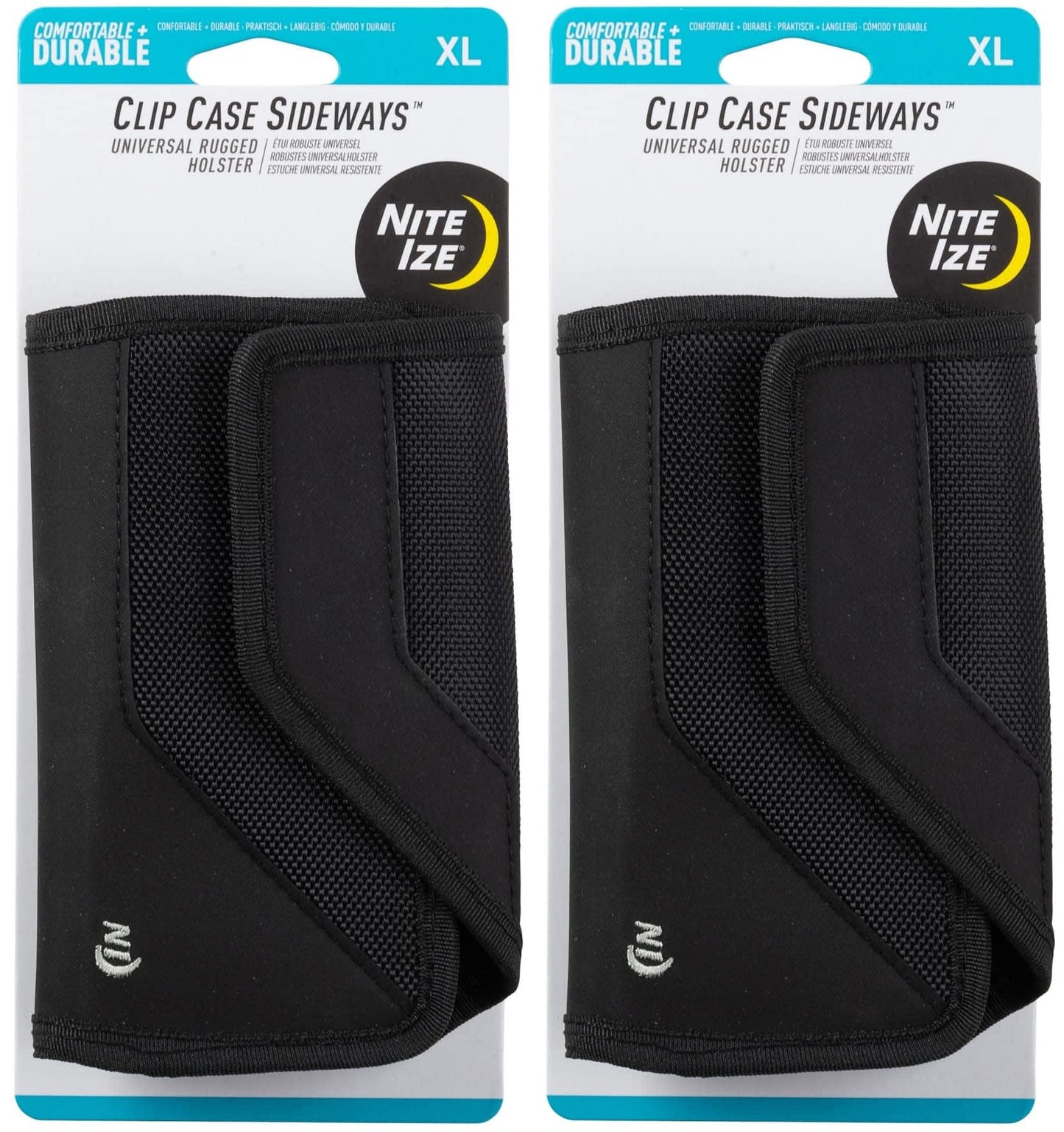 Nite Ize Clip Case Sideways Black Xl Rugged Nylon Phone Holster (2-Pack)