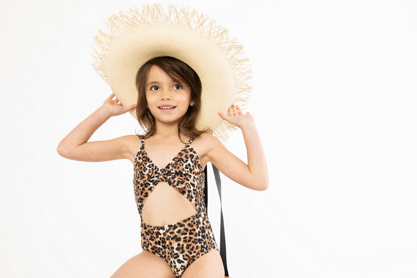 Marina West Tie-Front Cutout One Piece Swimsuit (F1805) - Cheetah