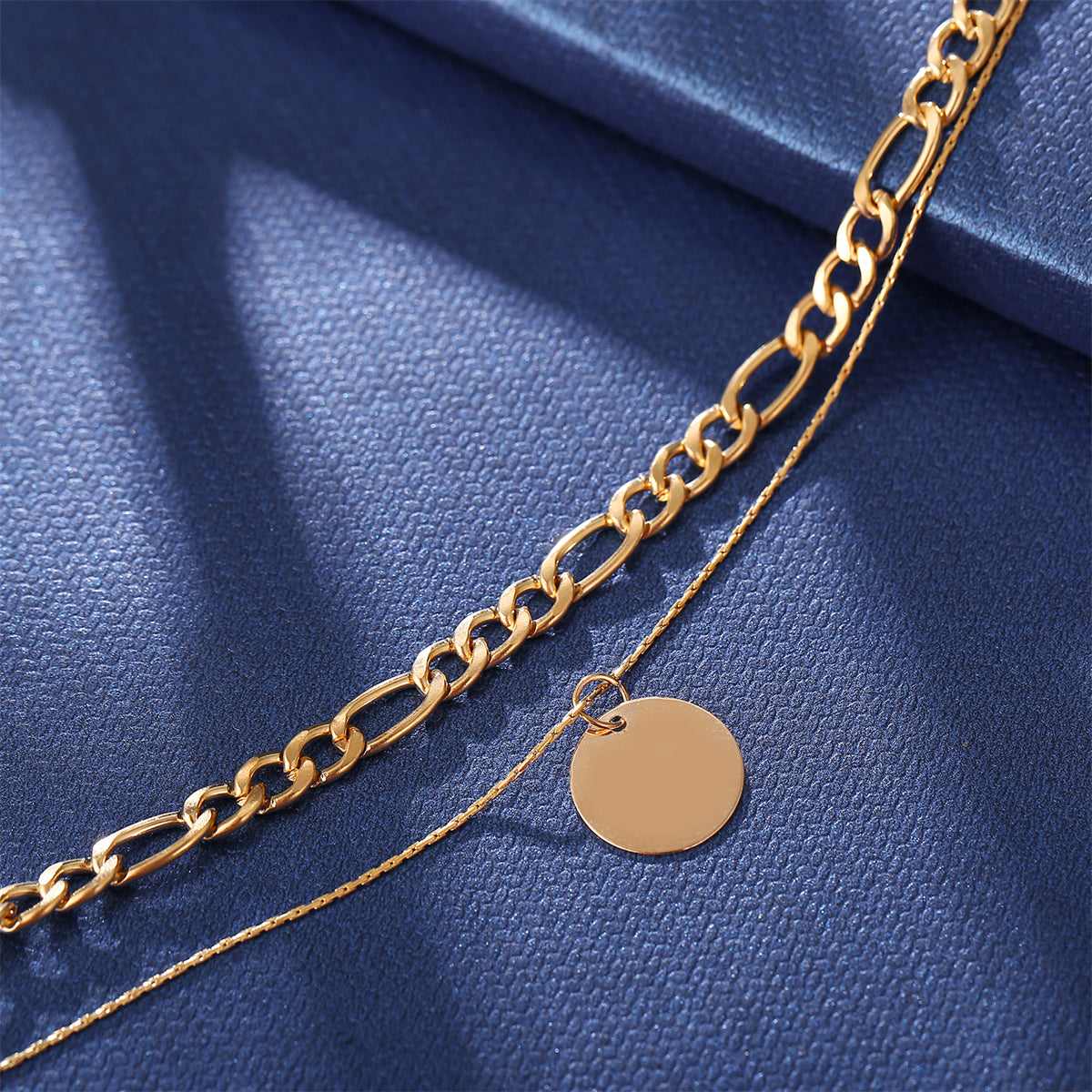 Goldtone Coin Layered Pendant Necklace